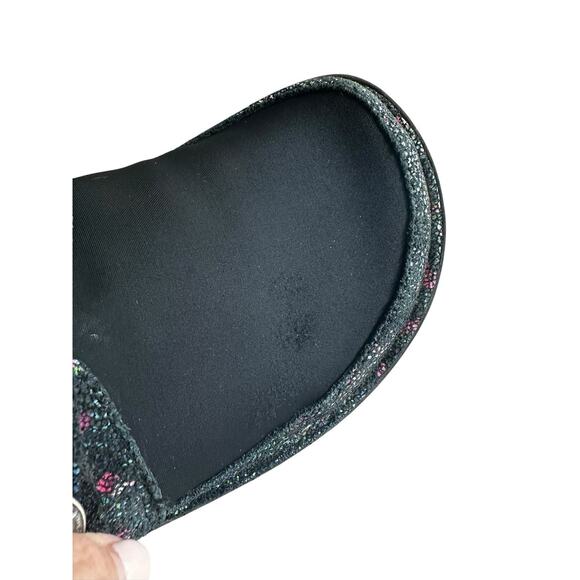 Alegria Dream Fit Dena black floral neoprene slip on shoes womens EU 36/ US 6 - Picture 9 of 12